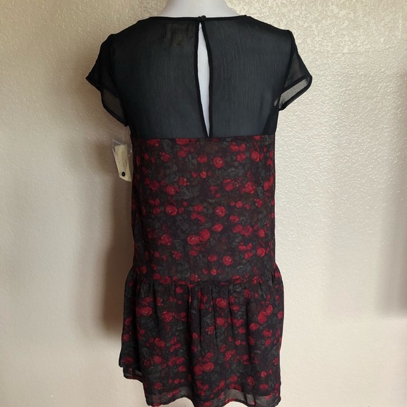 Denim & Supply Ralph Lauren Floral Mesh Mini Ruffle Dress M - Picture 4 of 8
